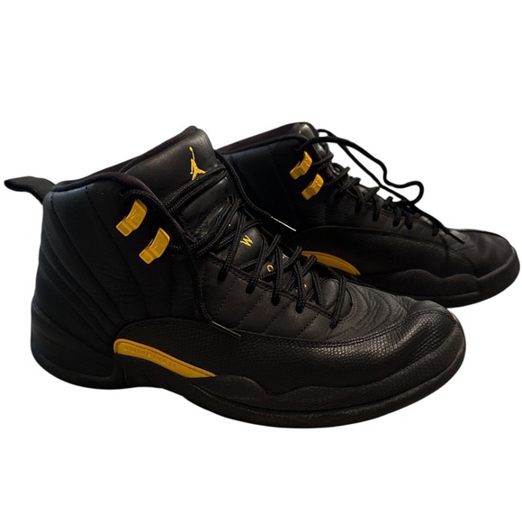Nike Air Jordan 12 Retro Black Taxi Sneakers Size 9.5 Authenticated